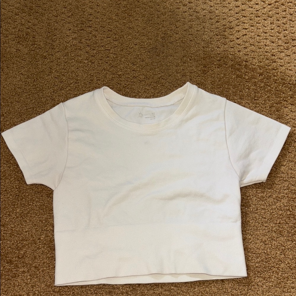 Aerie White Work Out Crop Top